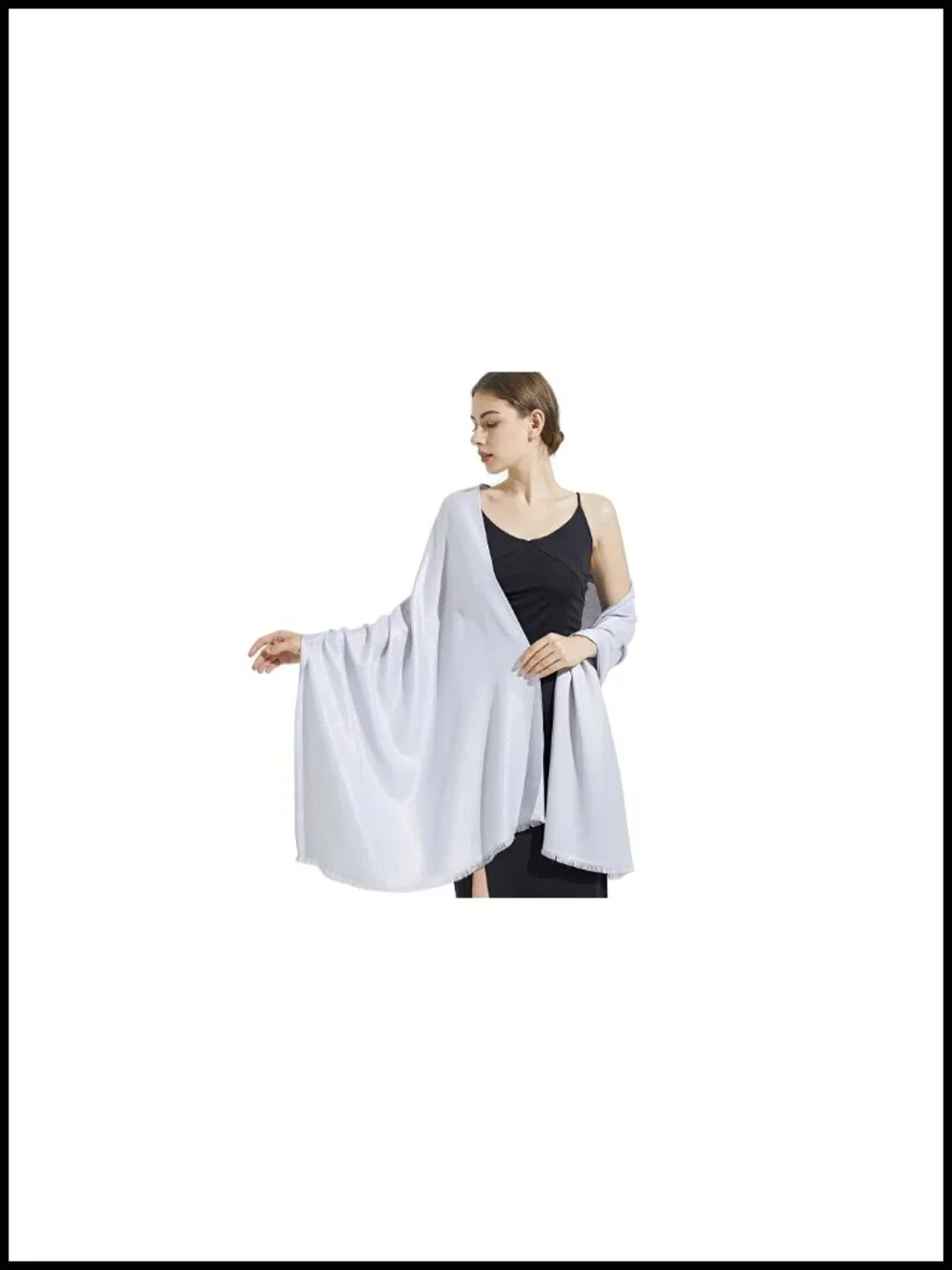 Sparkly Metallic Pashmina Shawl Wrap for Evening Formal Party Dressy